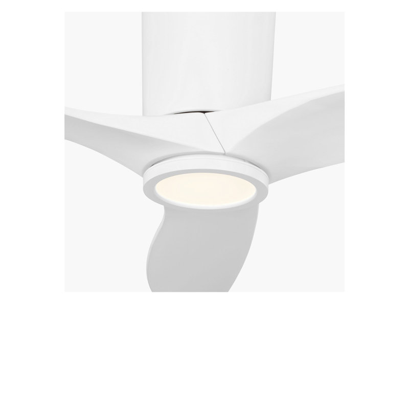 Seyra Smart Hugger LED Ceiling Fan, Matte White, Matte White, 52" Wide