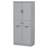 Bathroom Storage Cabinet with Two Laundry Baskets, Storage Cabinet with Doors and Drawer for Home, Grey-656253042