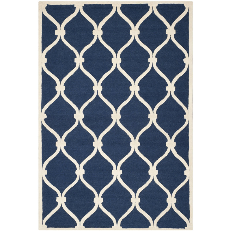 Willington Geometric Wool Hand Woven Area Rug, Rectangle 183 x 274 cm