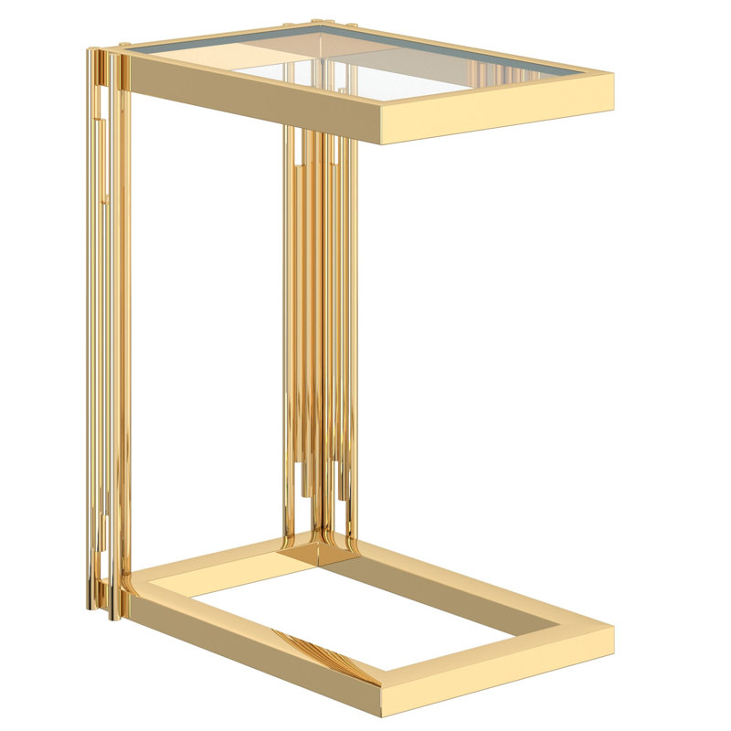 Petite table d'appoint Jeffrey, Doré