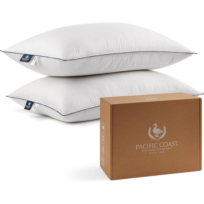 Pacific Coast Hotel Collection Goose Feather and Down Pillow for Sleeping, King Size 2 Pack, 2, King