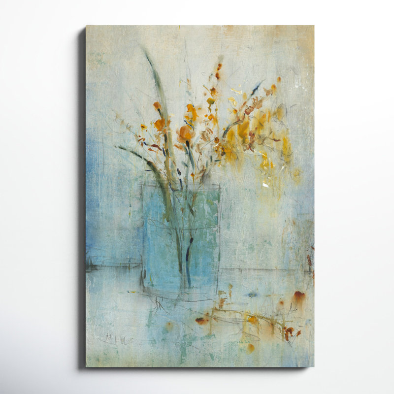 «Blue récipient II», peinture sur toile, H 48 po x l 32 po