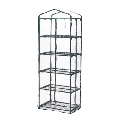 Serre de jardin 74,75 "à 5 niveaux avec cadre en acier et housse en PVC