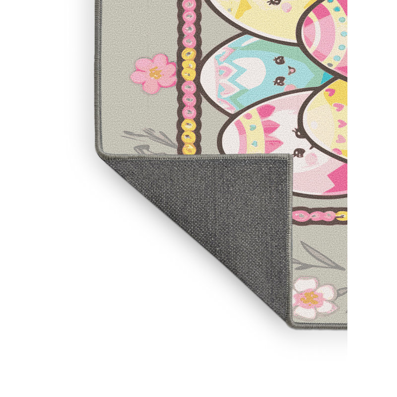 The Holiday Aisle® Easter Spring Holiday Rug, Rectangle 4' x 6'