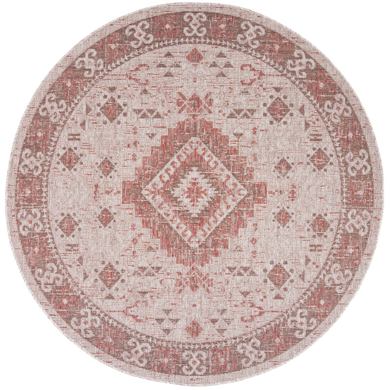 Tapis d'intérieur / extérieur Amarien Performance Southwestern, Rond 6 pi 7 po