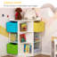 HOMCOM 3 Tier Kids Bookcase Toy Organiser Storage w/ 3 Fabric Drawers, White