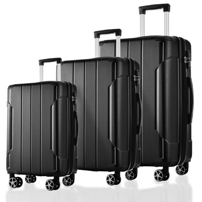 Ensemble de 3 valises extensibles à coque rigide en ABS avec double pivot, ensemble de bagages avec serrure TSA (20/24/28 pouces)