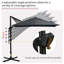 Parasol de patio extérieur en porte-à-faux Outsunny-946760025-946760026