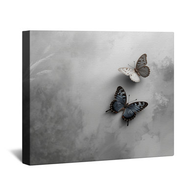 Two Butterflies On Surface Canvas Gallery Wrap in Many Sizes