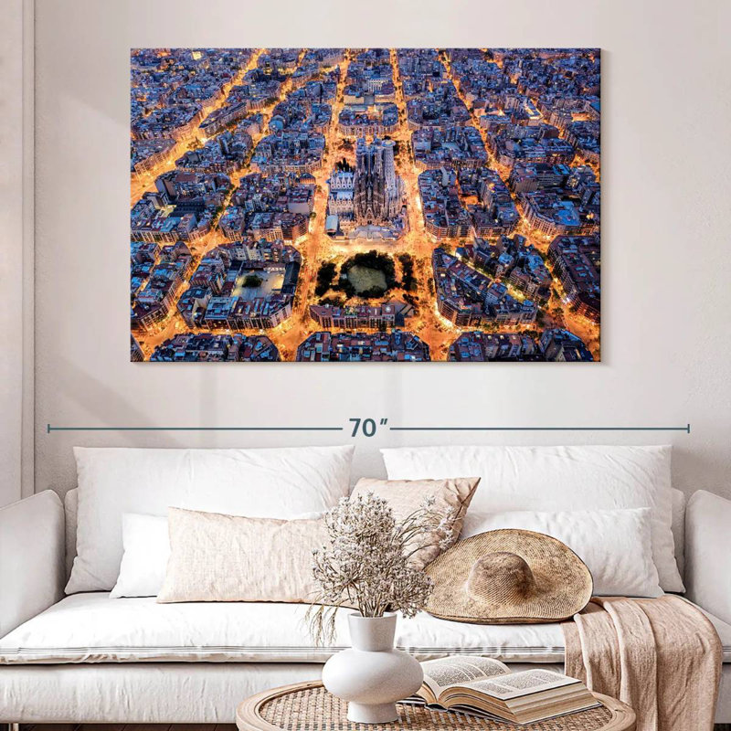 Barcelona City Lights, 34" H x 51" W