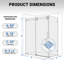 Cabine de douche coulissante sans cadre de l 60 po x P 35 po x H 76 po avec verre transparent chromé de 3/8 po-129741596-130119042