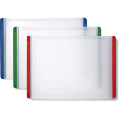 3-Piece Plastic Cutting Board Set – Red, Green, Blue