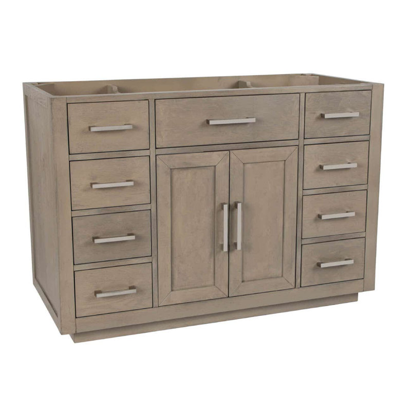 Base de meuble-lavabo simple 47,25 po Nahlani seulement, Chêne gris