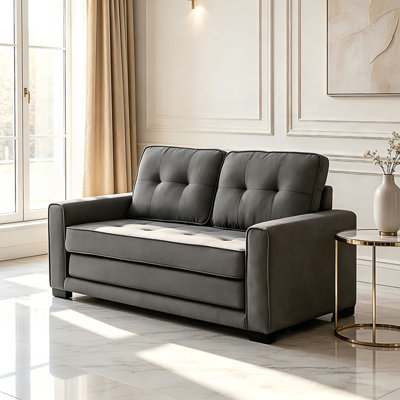 Tufted Convertible Sofa, Upholstered Pull Out Sleeper Loveseat, Multi Purpose Couch Sleeper