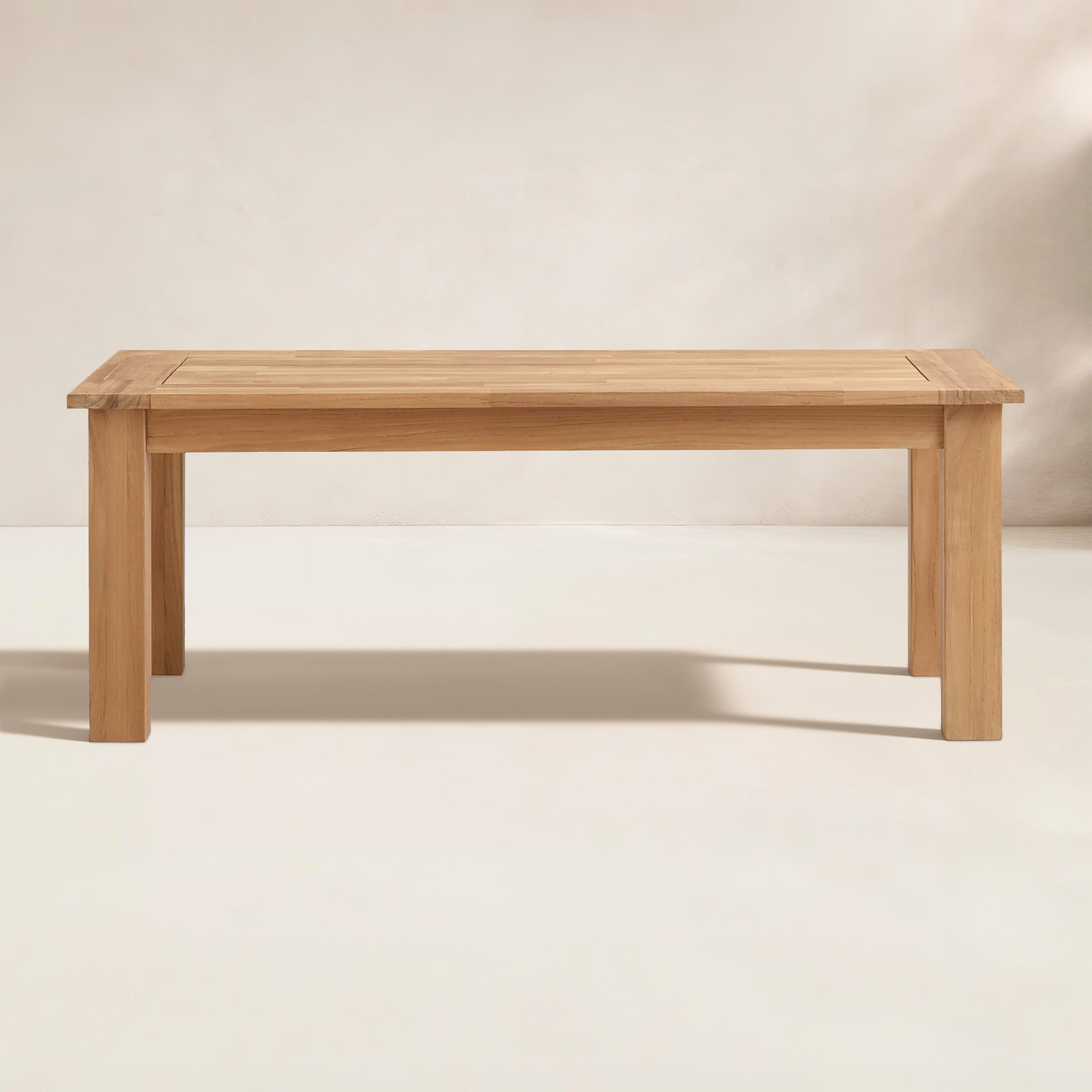 Carenen Outdoor Solid Teak Wood Coffee Table