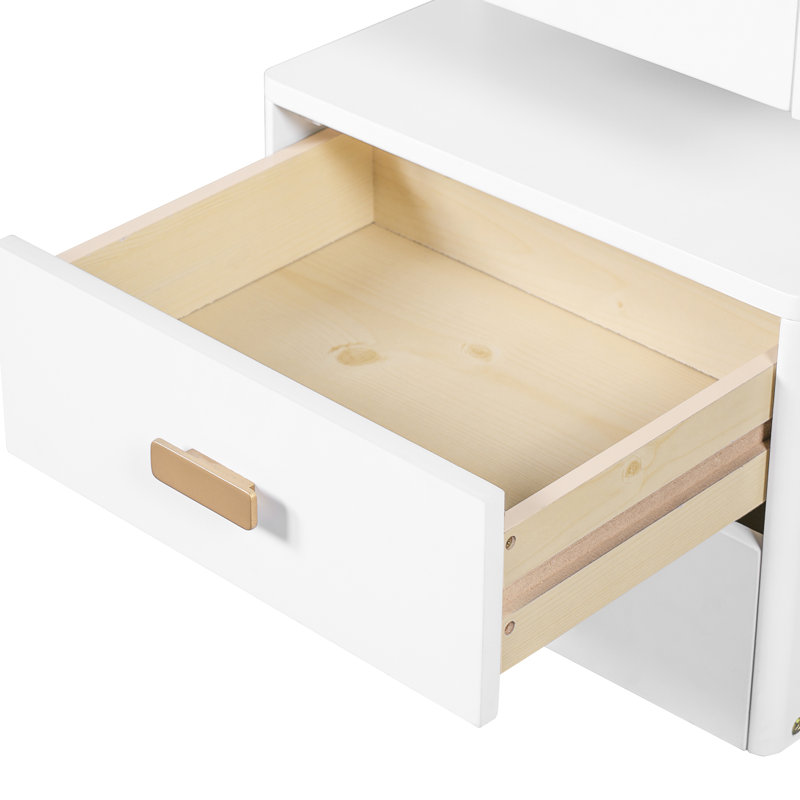 31 coiffeuses avec miroir rabattable, 3 réglages d'éclairage et un grand compartiment à bijoux - Rangez vos options cachées multifonctionnelles et sécurisées, rangement de l'armoire latérale rétractable pour maximiser l'espace