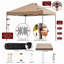 Pavillon de jardin portatif avec lumière DEL détachable et sac de rangement l 10 pi x P 10 pi Sunjoy, taupe-125737458