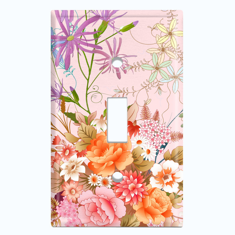 Patterned 1 - Gang Toggle Light Switch Standard Wall Plate