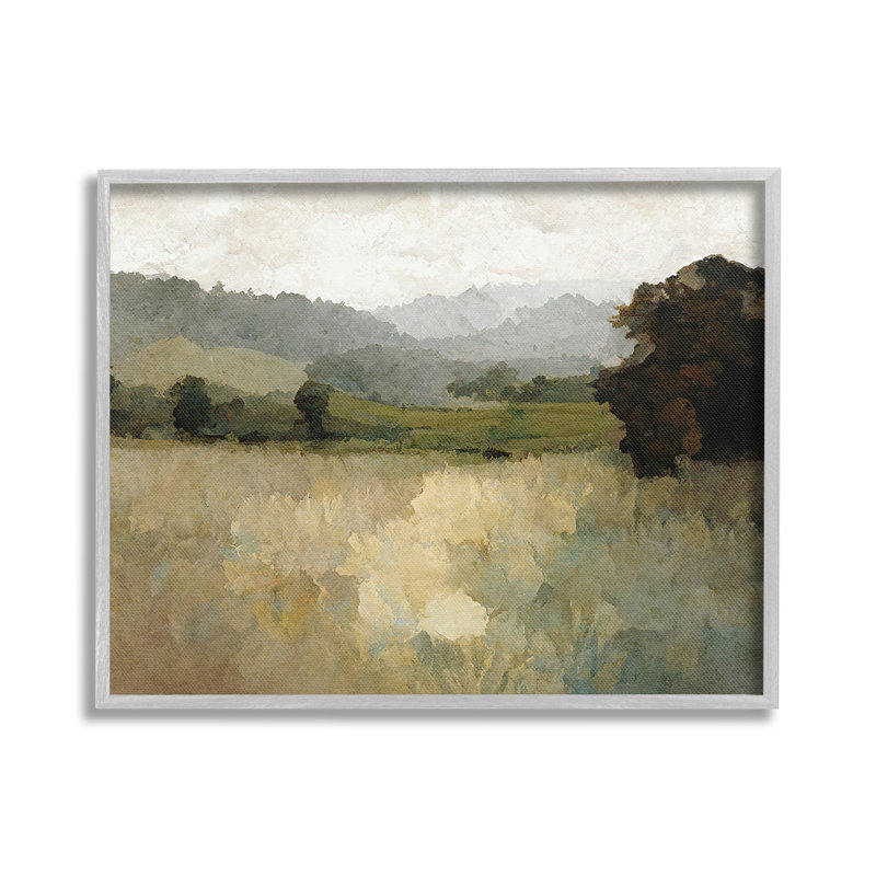 «Green Impressionist Scenery», estampe numérique encadrée par Gina Kelly, Estampe numérique Farmhouse, H 24 po x l 30 po