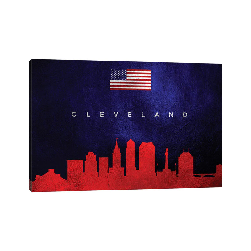 Cleveland Ohio Skyline by Adrian Baldovino - Wrapped Canvas Print, 66.04 cm H x 45.72 cm W x 1.91 cm D