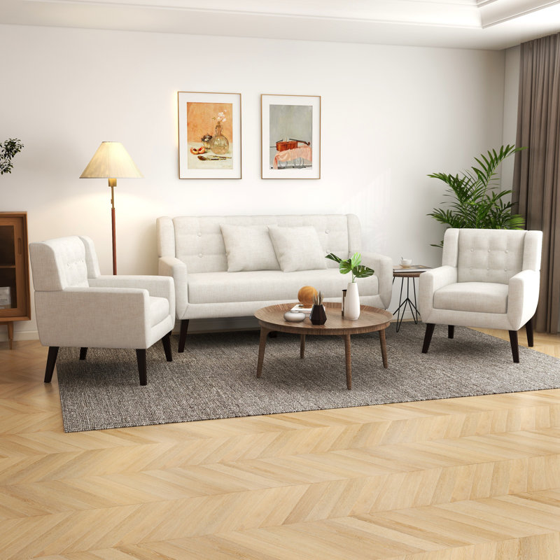 Stephanny 3 - Piece Living Room Set, Beige