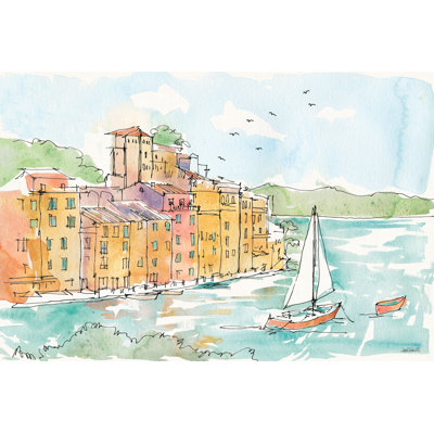 Portofino II Crop by Anne Tavoletti - Wrapped Canvas Painting