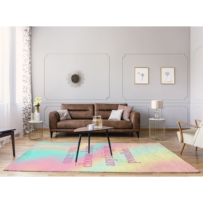 Tapis en chenille poly Quotes, Rectangle 5 pi x 7 pi