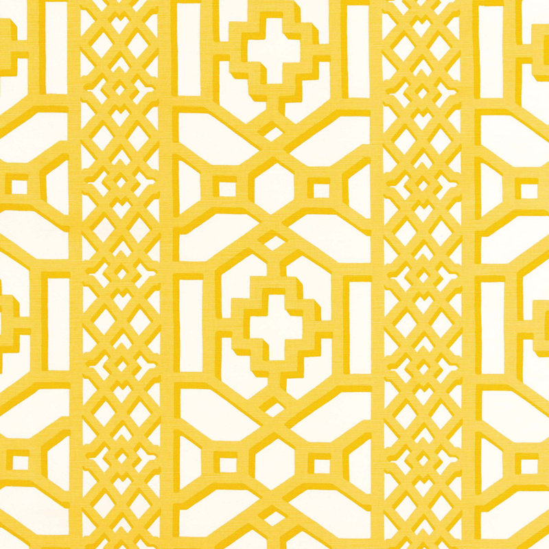 Zanzibar Trellis Fabric, Canary