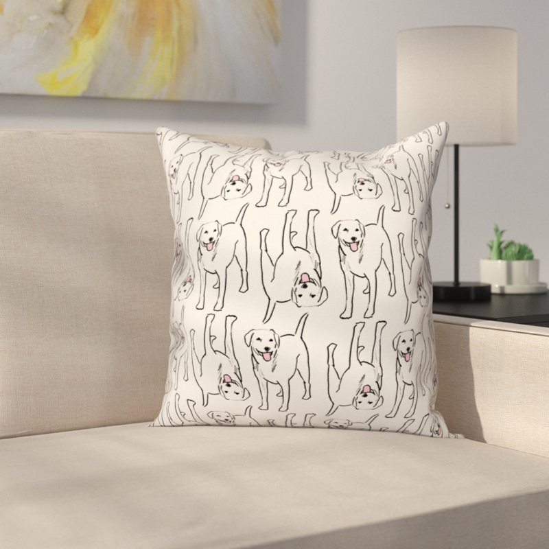 Housse de coussin carré All The Labs, 20 po x 20 po, Blanc, Polyester/ Bourre en polyester