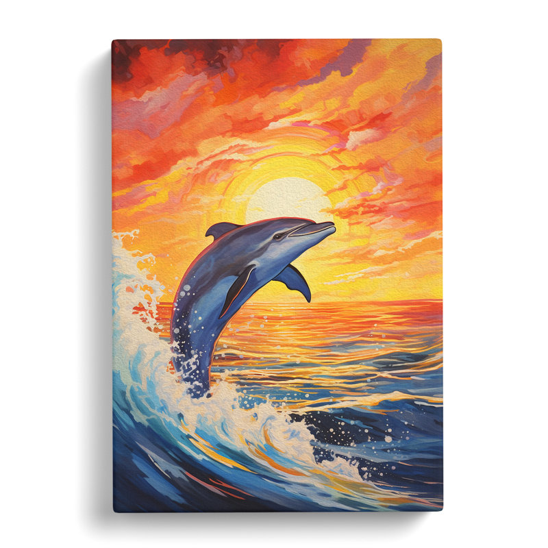 Dolphin Expressionism - Print, 76cm H x 50cm W x 3cm D