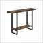 Table basse Industrial-Farmhouse rectangulaire avec finition aspect bois brun