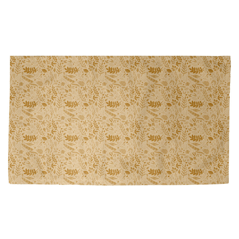 Tapis jaune fait main moutarde, Rectangle 2 pi x 3 pi