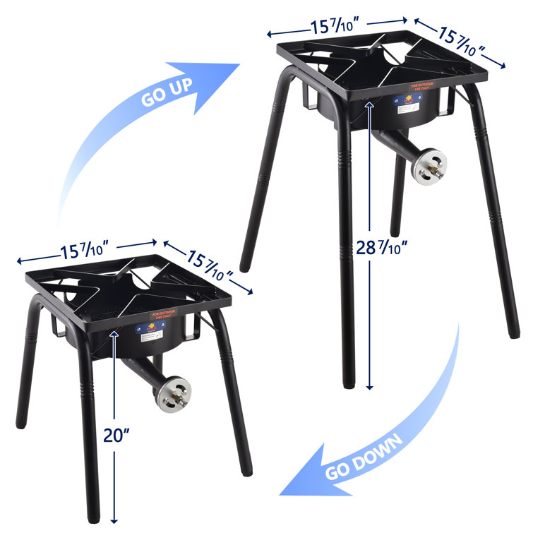 18.9 Portable Double Burner Outdoor Gas Stove Propane Cooker with Regulator