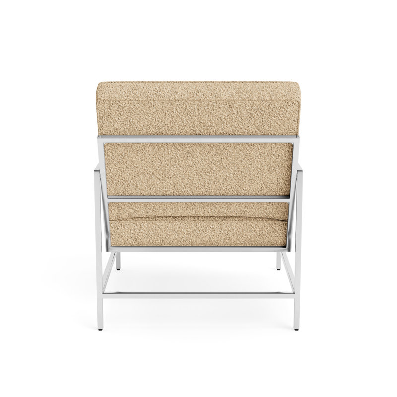 Major Arm Chair, Natural, Berber - Dune, Polished Stainless Steel