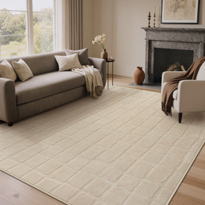 Liverpool Relief 3D Textured High-Low Pile Machine Washable Area Rug