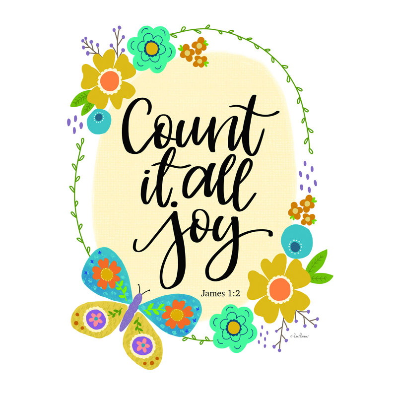 «Count It All Joy», art textuel sur toile tendue, H 48 po x l 36 po