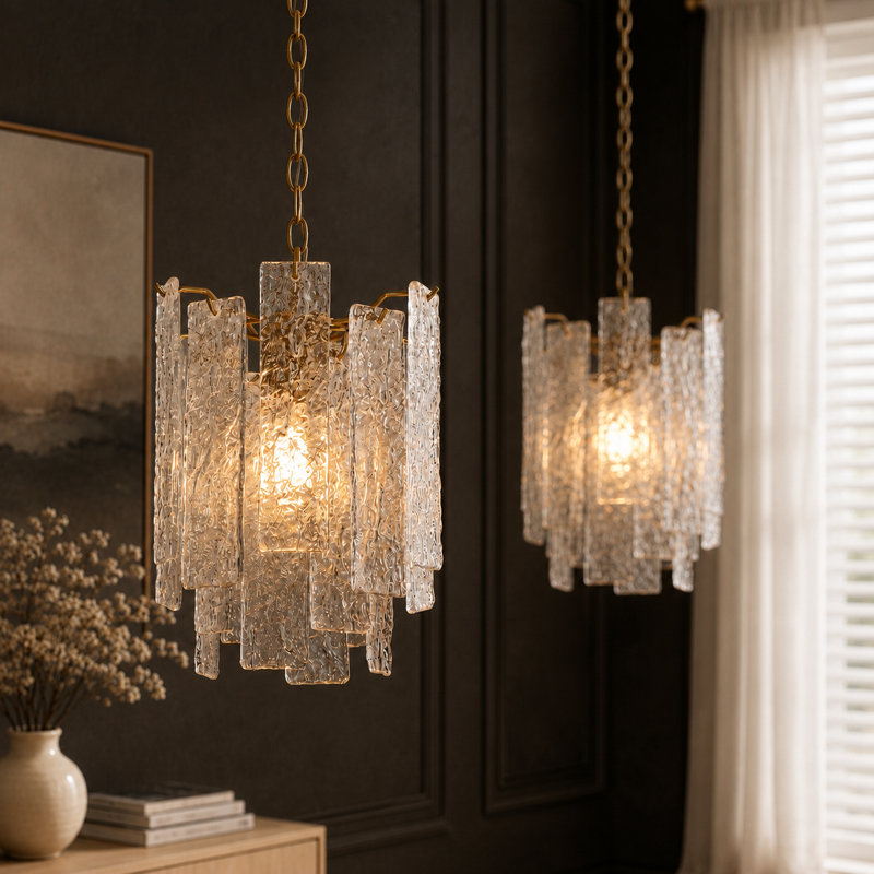 Luminaire suspendu en verre soufflé à la main à 1 lumière Kethe 