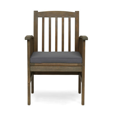 2 chaises en bois avec coussins confortables et résistants aux intempéries - pour une cour élégante, les chaises de salle à manger gris foncé rehaussent votre patio,