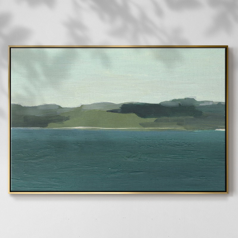 Calming Lake View I, reproduction d'art sur toile, H 17 po x l 25 po x P 2 po, Or