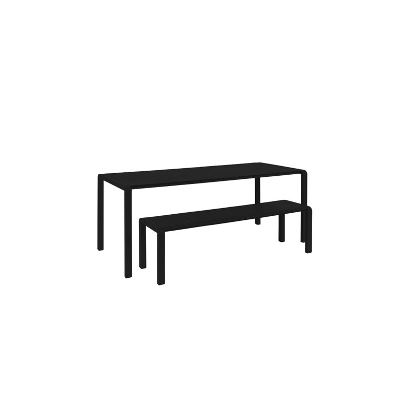 Vondel Outdoor Dining Bench, Black
