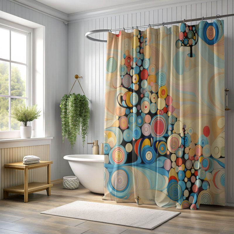 Rideau de douche Delightful Tree - Premium, H 74 po x l 71 po