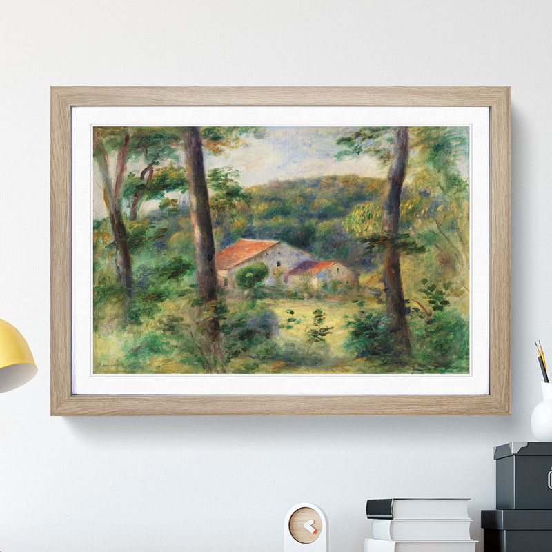 Environs of Briey by Pierre-Auguste Renoir - Picture Frame Painting, 27cm H x 36cm W x 2cm D, Oak