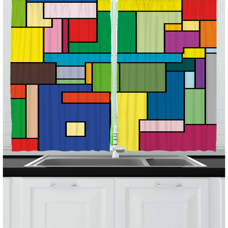 Geometric Pointed Kitchen Curtain