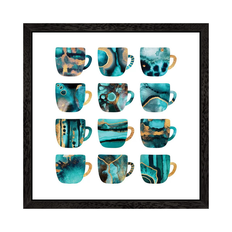 My Favorite Coffee Cups - Floater Frame Print on Canvas, Black Framed, 66.04 cm H x 66.04 cm W