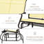 Banc oscillant beige, 2 chaises avec structure en acier et filet aéré pour la cour, le jardin, le banc de véranda