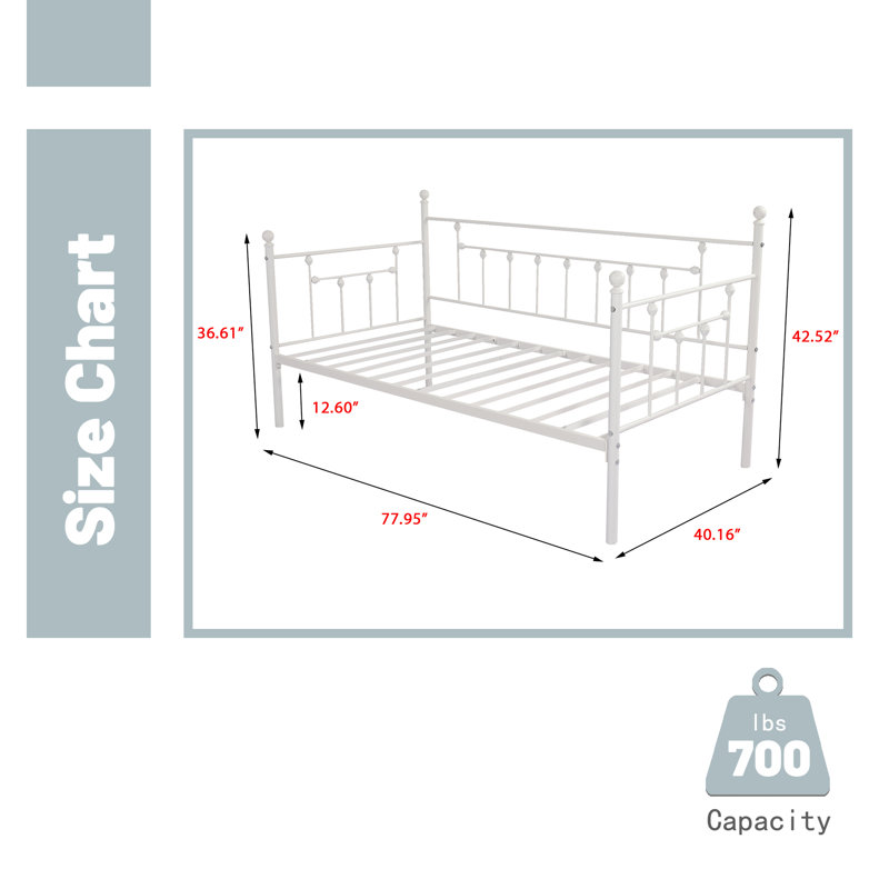 Aesop Steel Daybed, White