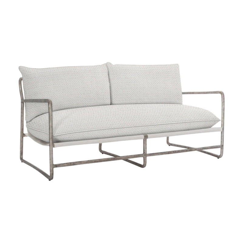 Sorrento Outdoor Metal Loveseat, White Linen 6016-000