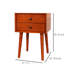 Table de chevet avec 2 tiroirs, petite table d'appoint latérale pour le rangement, couleur Seadrift, façade inclinée au design moderne et quincaillerie dorée rétro, gadgets de rangement idéaux, livres, magazines, espace à deux niveaux Easy-Glide