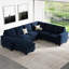 Canapé modulaire en L avec canapé-lit de rangement en L 6 pièces Shavera-377582215