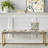 Floral Upholstered Gold Bench-130019699